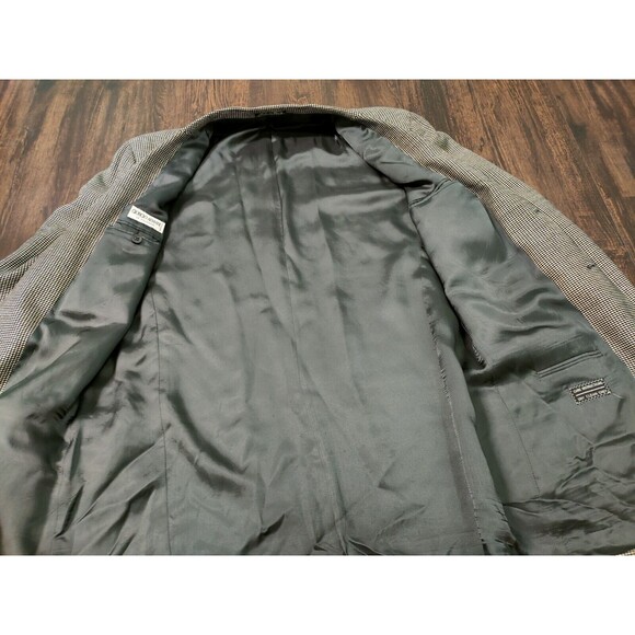 Giorgio Armani Collezioni Wool/Silk 44L Sport Coat Brown Blazer Jacket Geometric - Picture 9 of 10